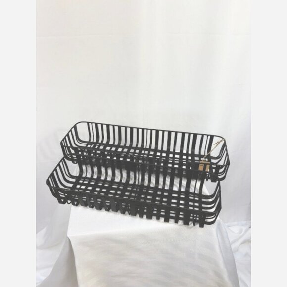 Modern Black Metal Storage Baskets -Set of 2 - Picture 5 of 5